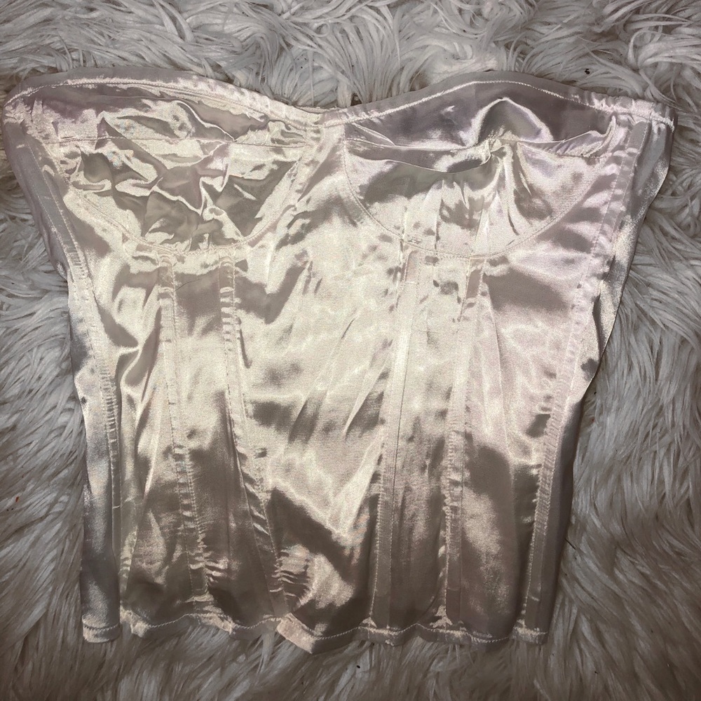 satin white corset bustier